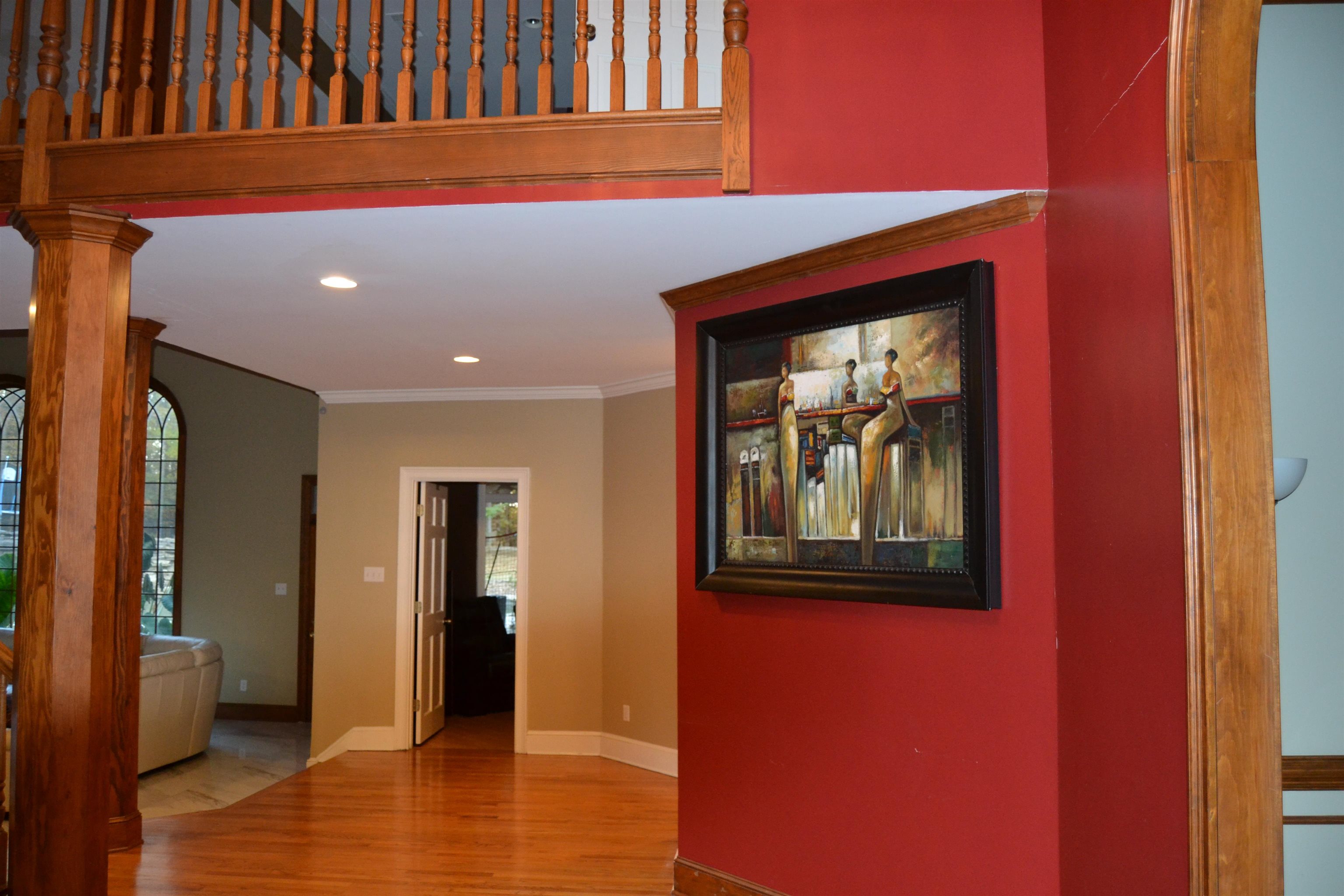 470 Walnut Point Cove Memphis, TN 38018 - Photo 12 of 37 Hall with light wood finished floors, ornamental molding, and recessed lighting