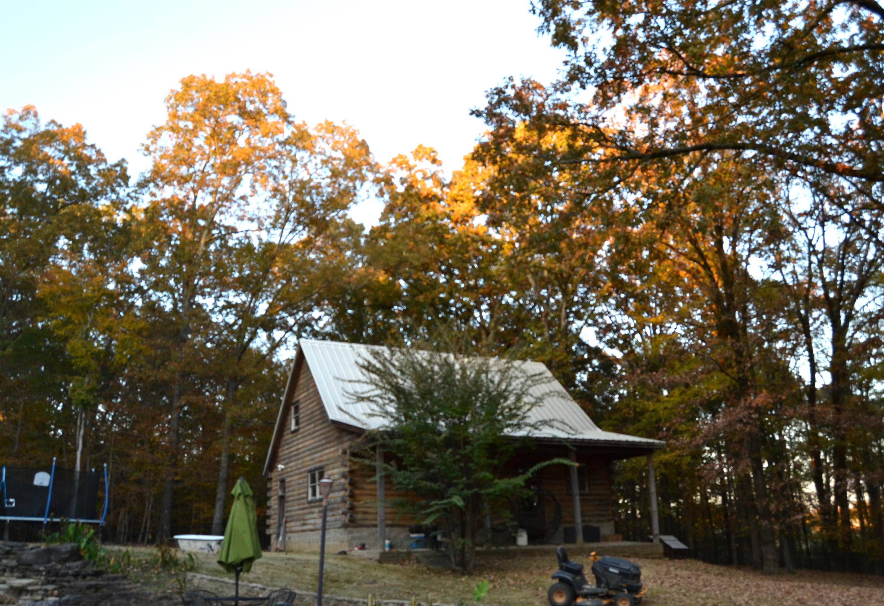470 Walnut Point Cove Memphis, TN 38018 - Photo 28 of 37 Cabin with a trampoline, log siding, a metal roof, and view of scattered trees