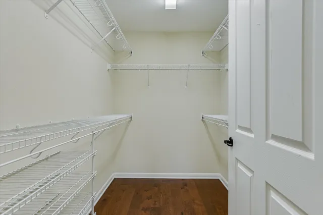 a view of small space with racks on the wall