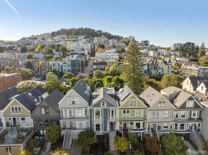 an aerial view of multiple house