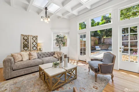 a view of a terrace with chairs