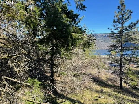 a view of a street with a building in the background