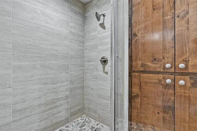 a bathroom with a shower