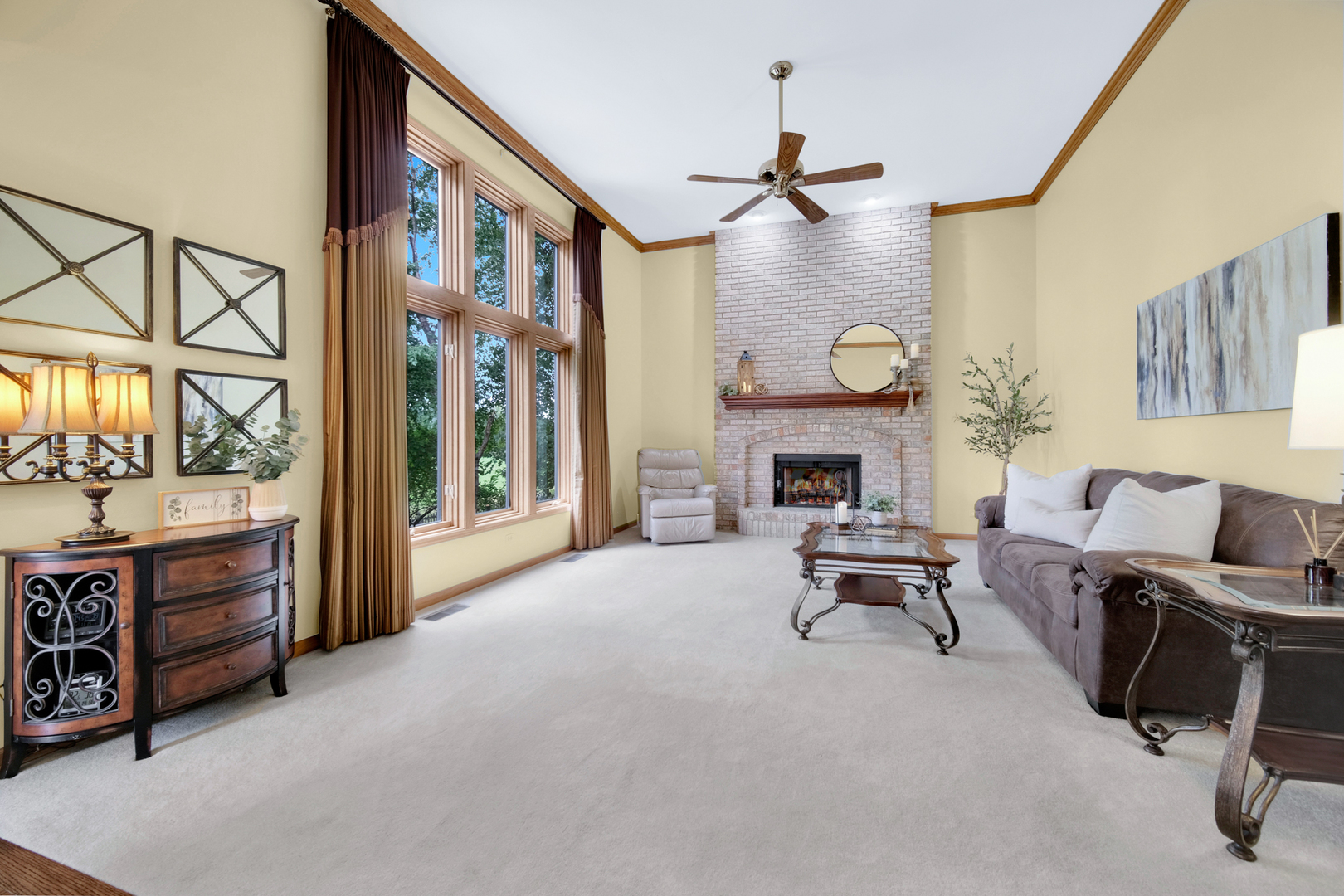 1840 Marne Road Bolingbrook, IL 60490 - Photo 15 of 37 a living room with furniture a fireplace and a flat screen tv
