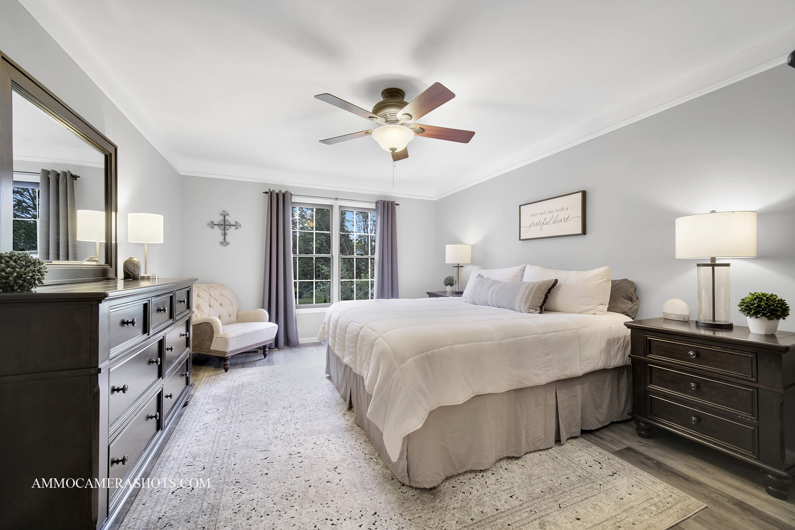 1840 Marne Road Bolingbrook, IL 60490 - Photo 20 of 37 a spacious bedroom with a bed and ceiling fan