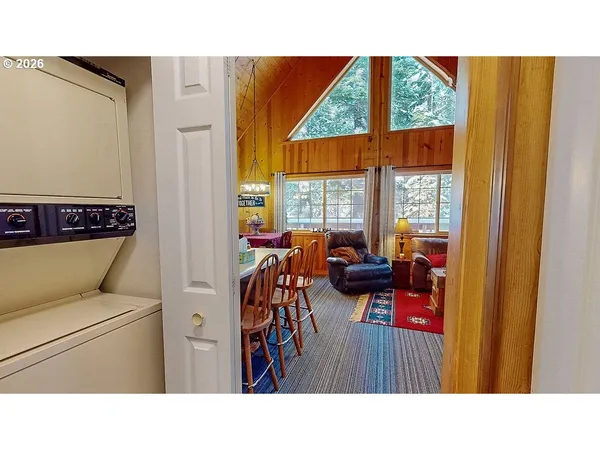 a upper view of a living room and a window