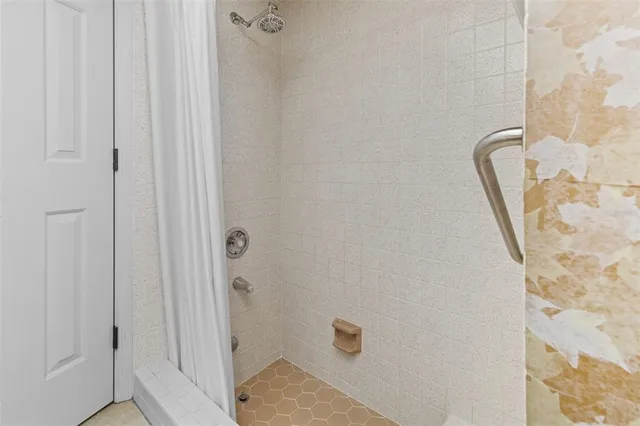 a bathroom with a shower