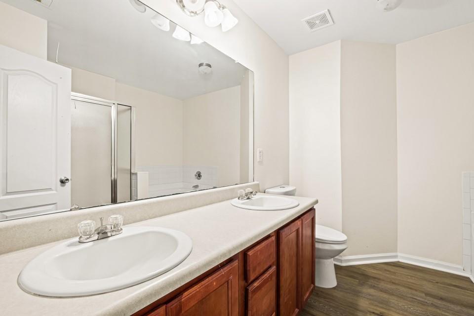 810 Ash Street Canton, GA 30114 - Photo 13 of 16 a bathroom with a sink and a mirror