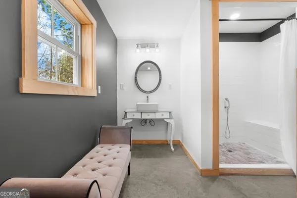 a bathroom with a shower