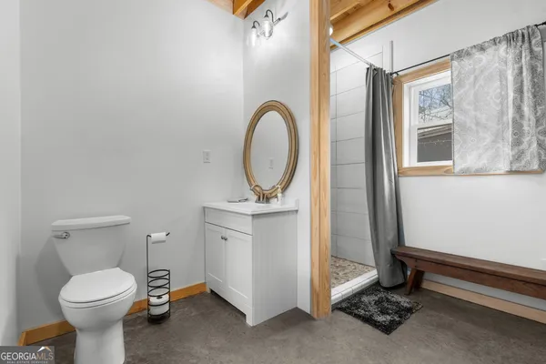 a bathroom with a shower