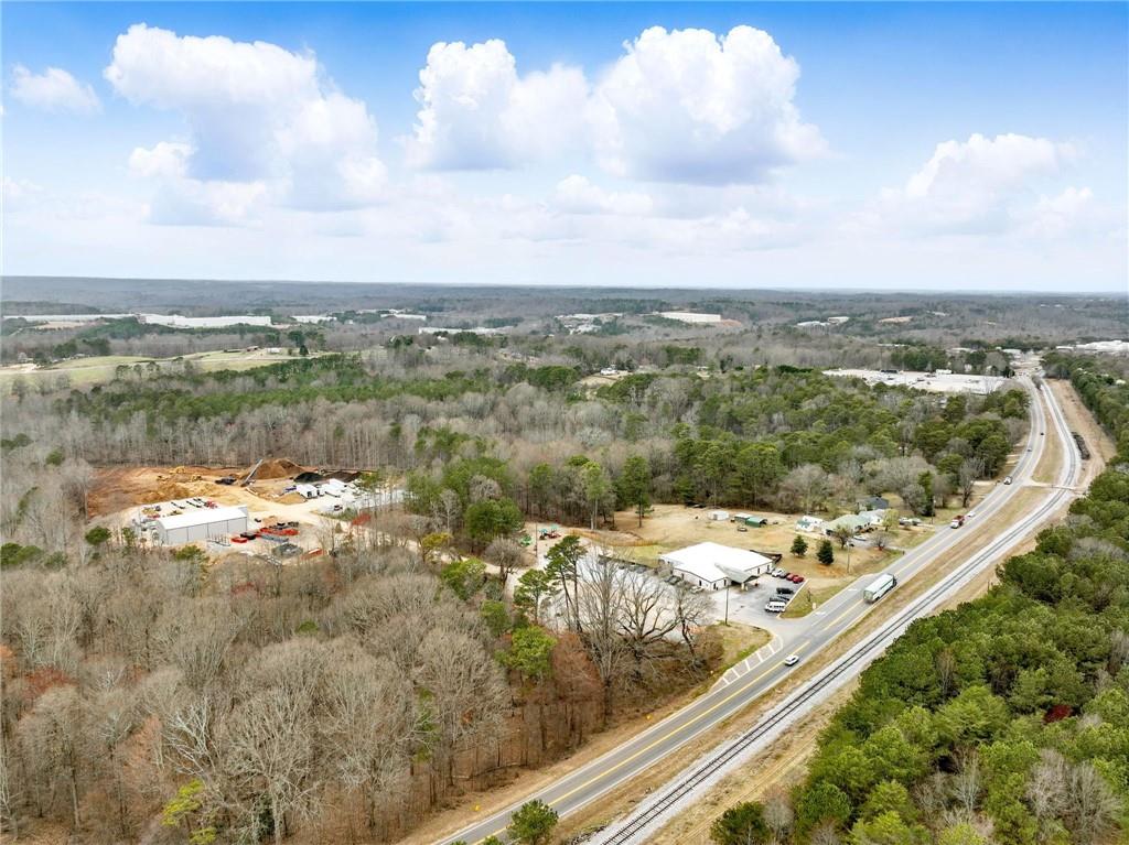 a view of a lake from a city view