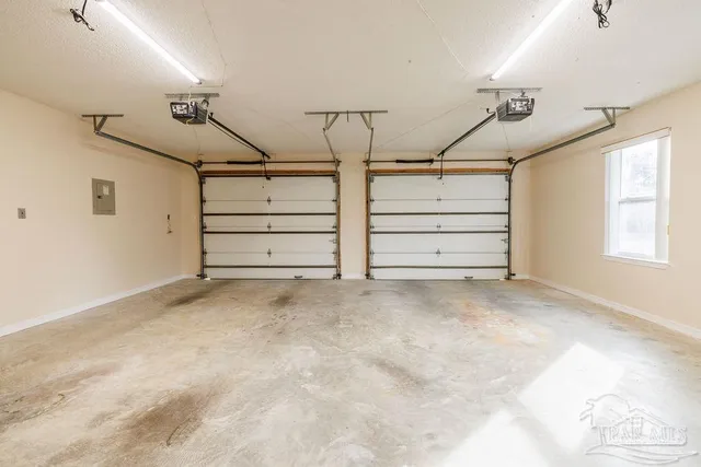 a view of room and garage