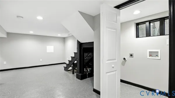 a view of a balcony from door