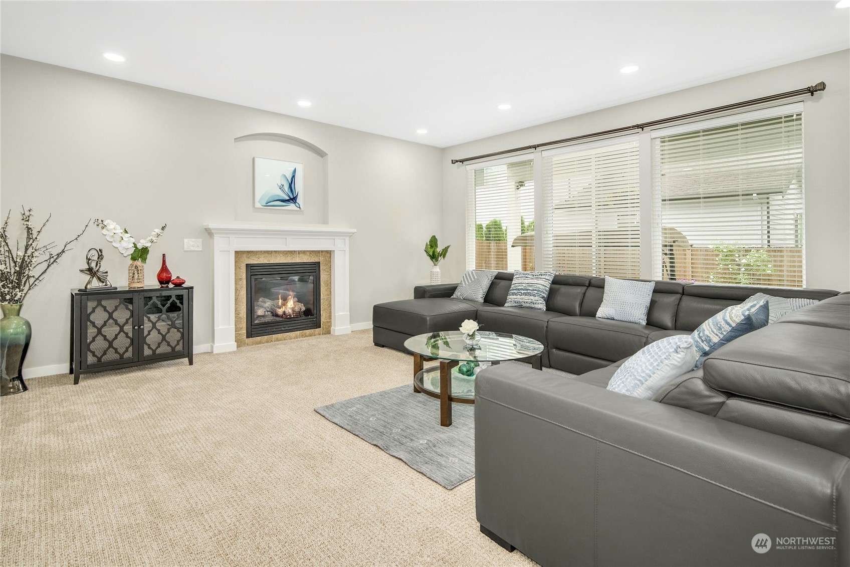 3604 222nd Place Southeast Bothell, WA 98021 - Photo 6 of 38 a living room with furniture and a fireplace