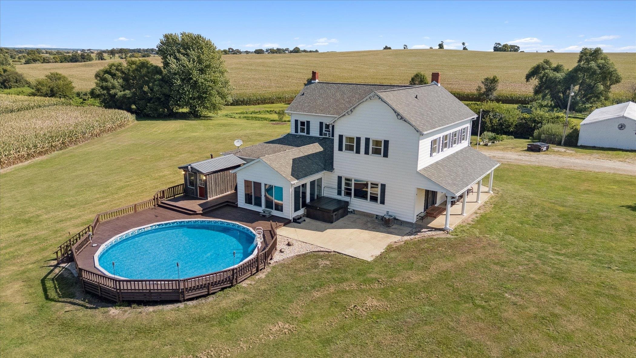 8548 East Edwardsville Road German Valley, IL 61039 - Photo 59 of 70 an aerial view of residential houses with outdoor space and ocean view