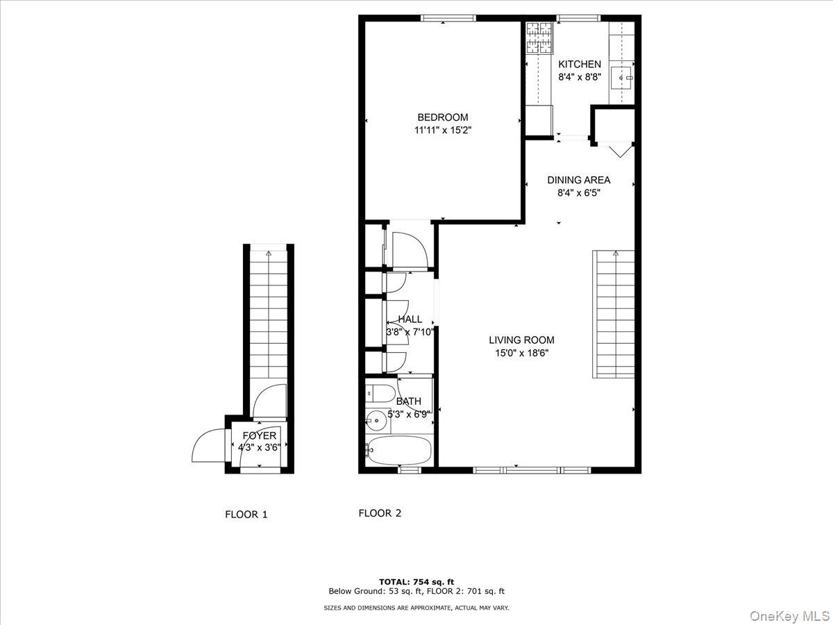 87-24 Marengo Street, Unit 2B Queens, NY 11423 - Photo 20 of 22 a picture of a floor plan
