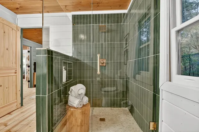 a bathroom with a shower