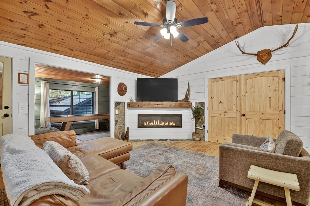 50 Lake View Drive Cherry Log, GA 30522 - Photo 7 of 27 a living room with furniture a fireplace and a flat screen tv