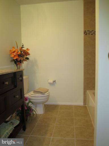 6226 Hillside Road Springfield, VA 22152 - Photo 28 of 30 a bathroom with a toilet a sink and a mirror