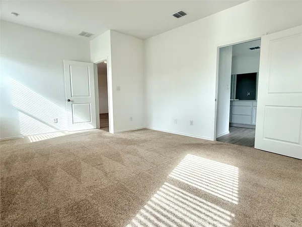 an empty room with a window