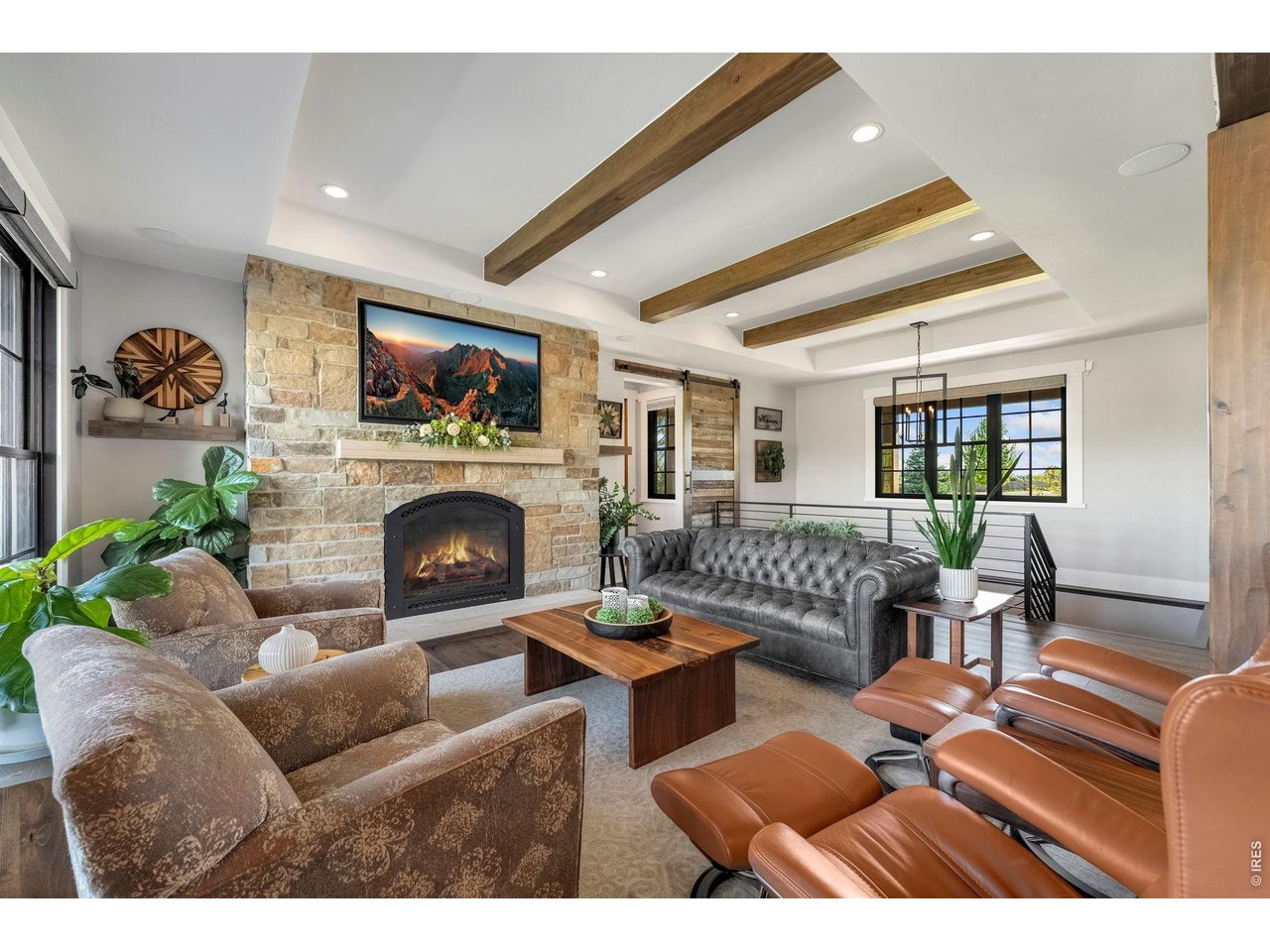 4252 Mountain Shadow Way Timnath, CO 80547 - Photo 8 of 49 Gas fireplace in living room