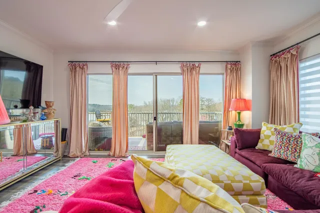 a bedroom with furniture and a bed