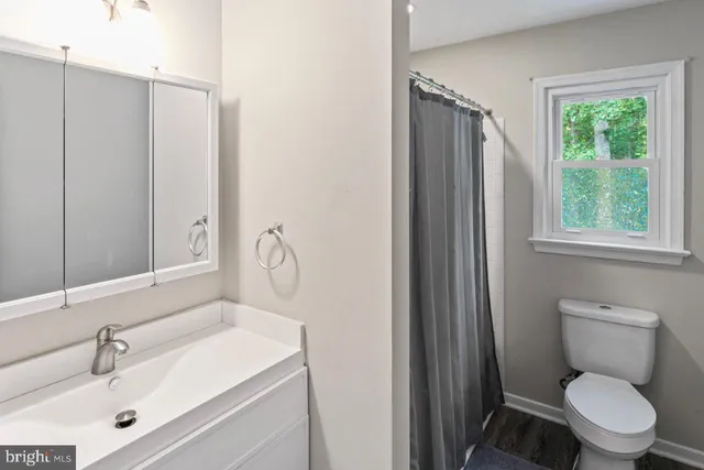 a bathroom with a toilet a sink and a window