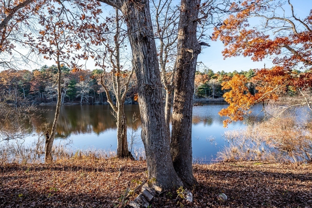 119 Valley Bars Road Bourne, MA 02532 - Photo 4 of 36 a view of a lake in between two large trees