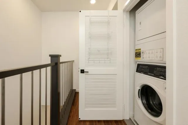 a view of wooden door