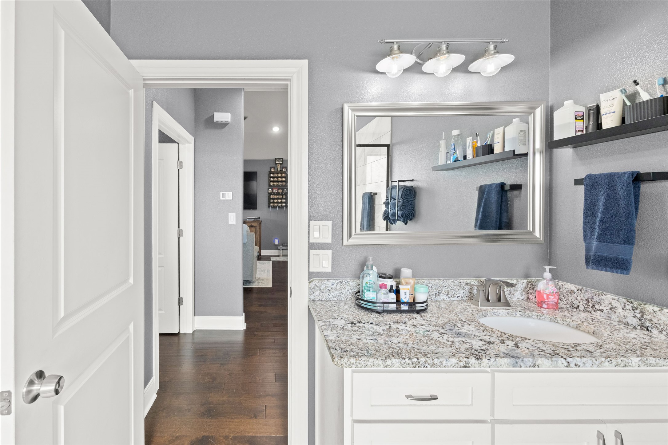 2021 Strangmeier Road Brenham, TX 77833 - Photo 13 of 16 Natural light from the frosted window enhances the bright, airy feel, while the modern finishes and thoughtful layout blend both style and functionality.