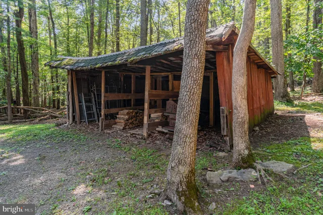 a backyard of a house with barbeque oven