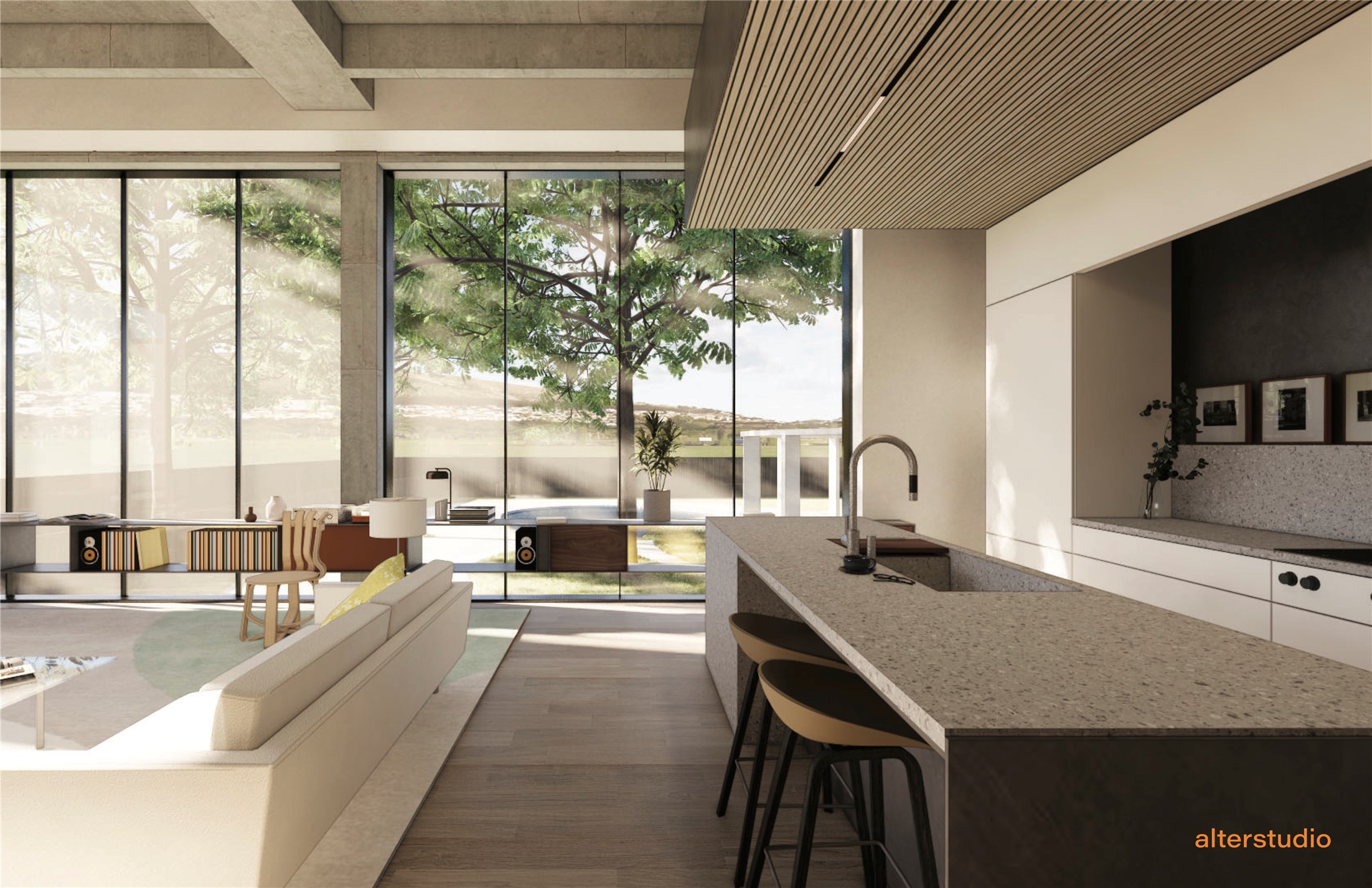 1801 Lavaca Street, Unit 1B Austin, TX 78701 - Photo 1 of 1 Award winning, Alterstudio Architecture, a full service architecture and design firm located in the building has rendered concepts for the 2,123 SF of this loft that paint the picture of how special this space is.