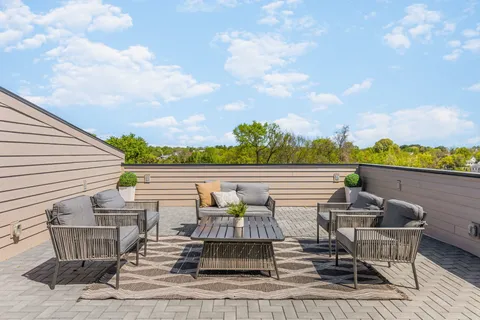 a outdoor space with patio furniture