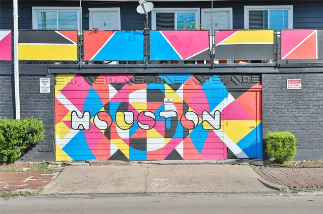 a view of swimming pool with red and white