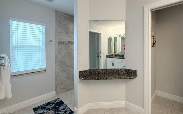 a bathroom with a and shower