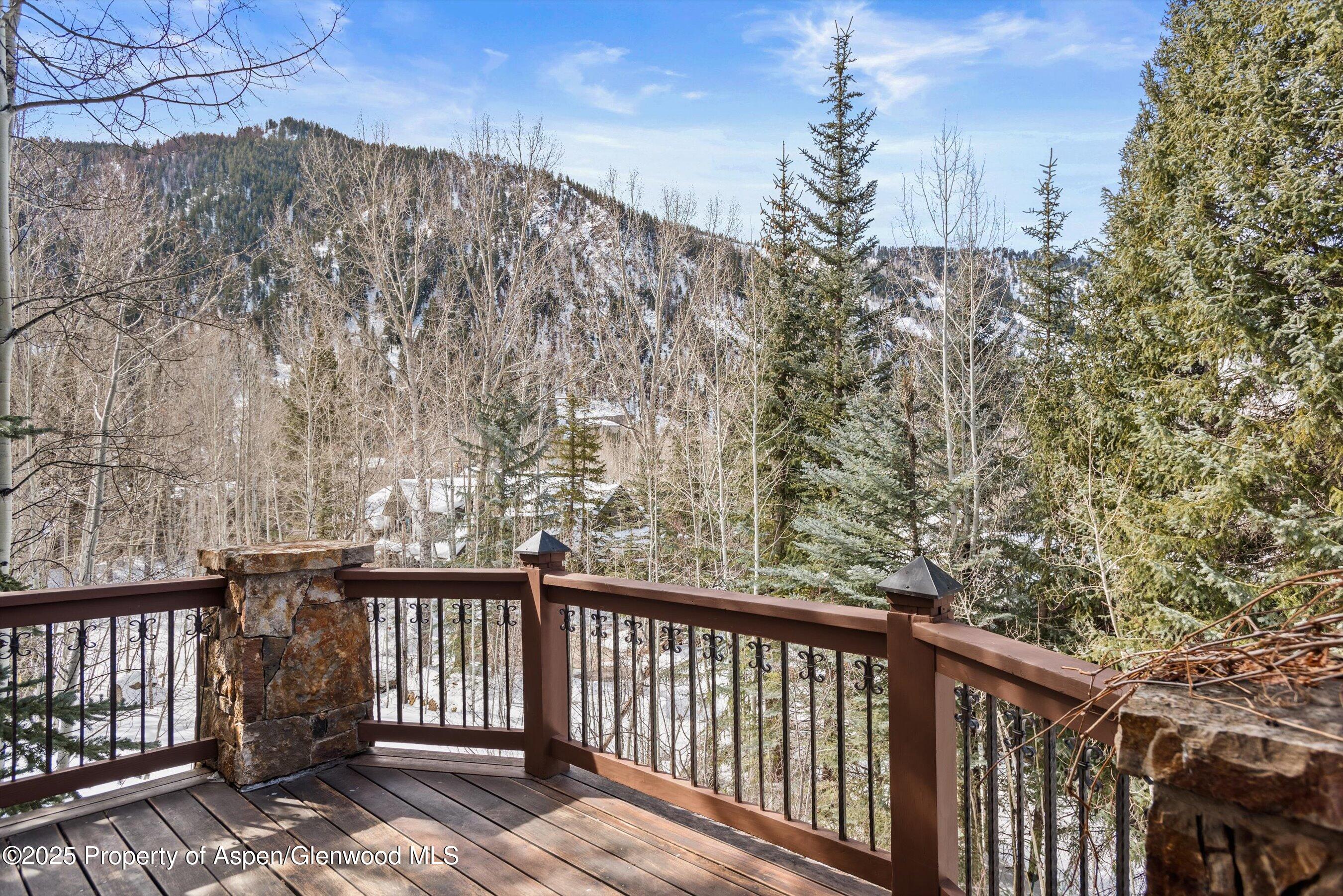 1225 Riverside Drive Aspen, CO 81611 - Photo 12 of 47 a view of a balcony with wooden fence