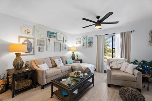 a living room with furniture