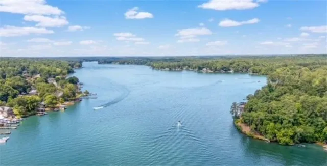 a view of a lake with outdoor space