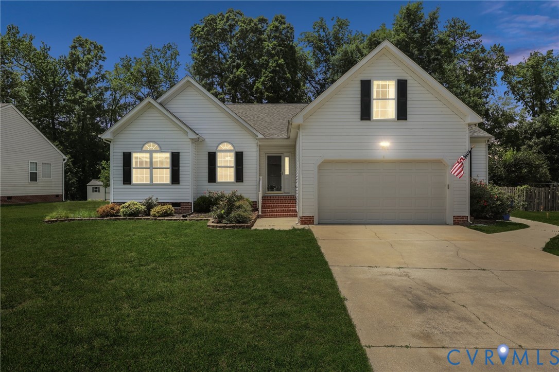 14719 Clover Ridge Lane Chesterfield, VA 23832 - Photo 1 of 36 White siding exterior with a single-car garage, co