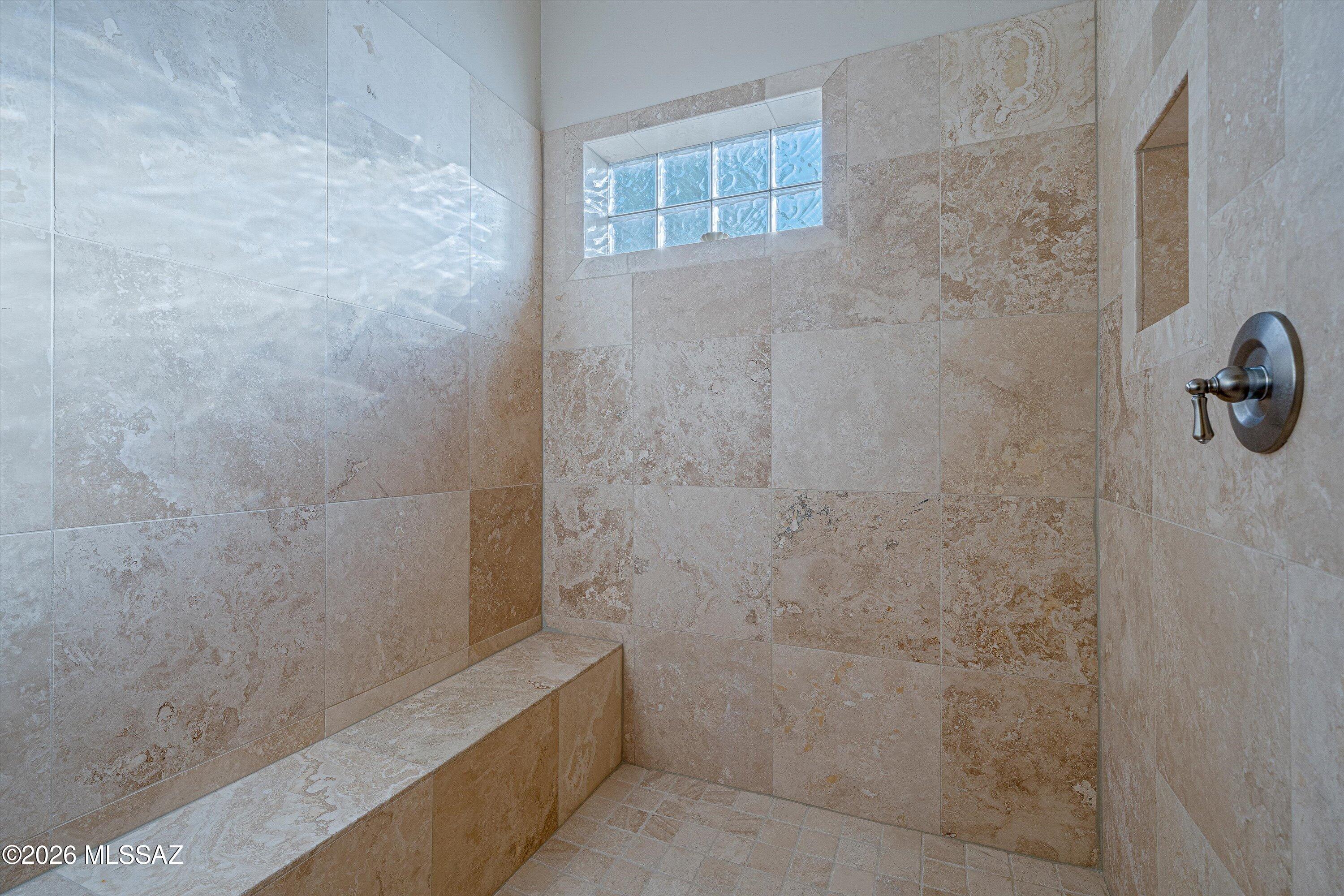 4677 East Rail N Road Tucson, AZ 85739 - Photo 26 of 48 Walk in tiled shower next to theatre/bonus room