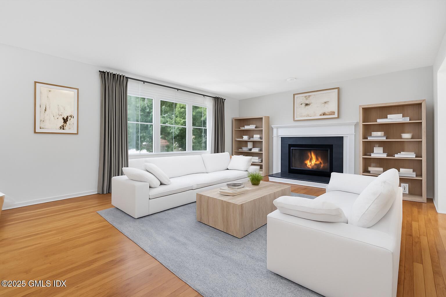 55 Locust Street, Unit B Greenwich, CT 06830 - Photo 5 of 33 LR w fireplace 2