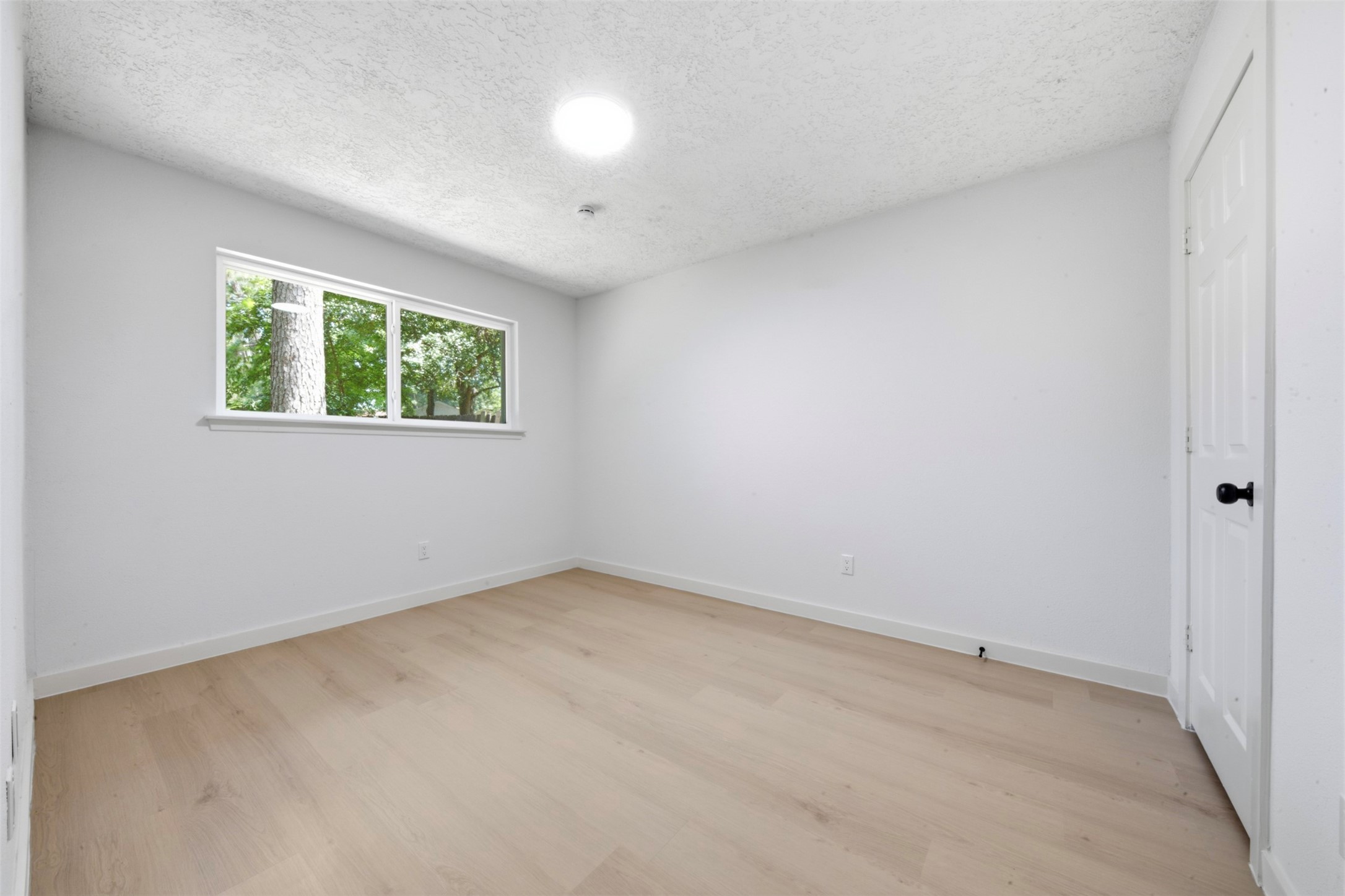 9518 Landry Boulevard Spring, TX 77379 - Photo 23 of 38 Bright and airy bedroom featuring a large window, light hardwood floors, and fresh white walls for a clean, modern look.