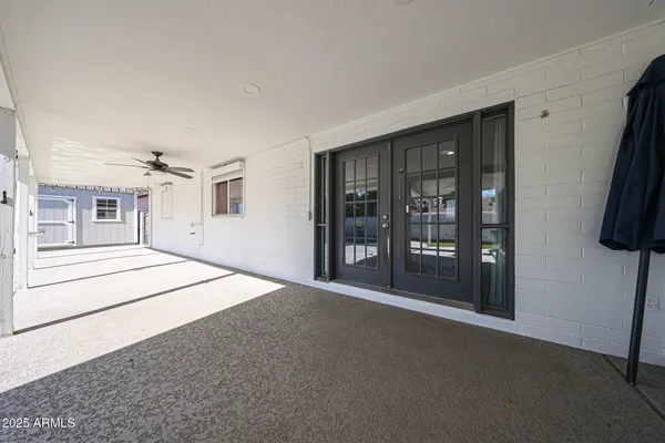 a view of a hallway with entryway