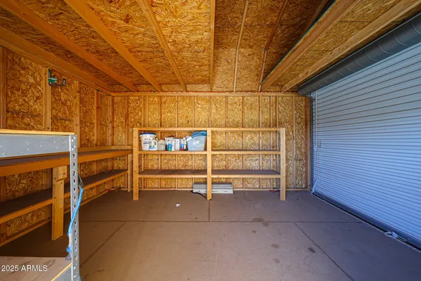 a garden view with a sitting space