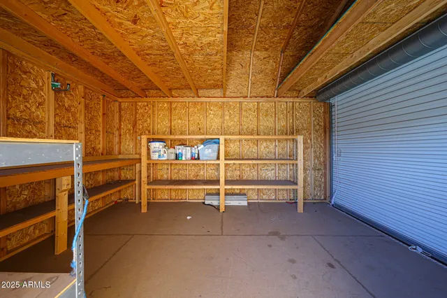 a garden view with a sitting space