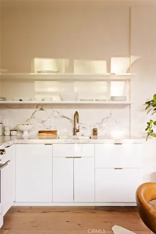 a close view of appliances and cabinets