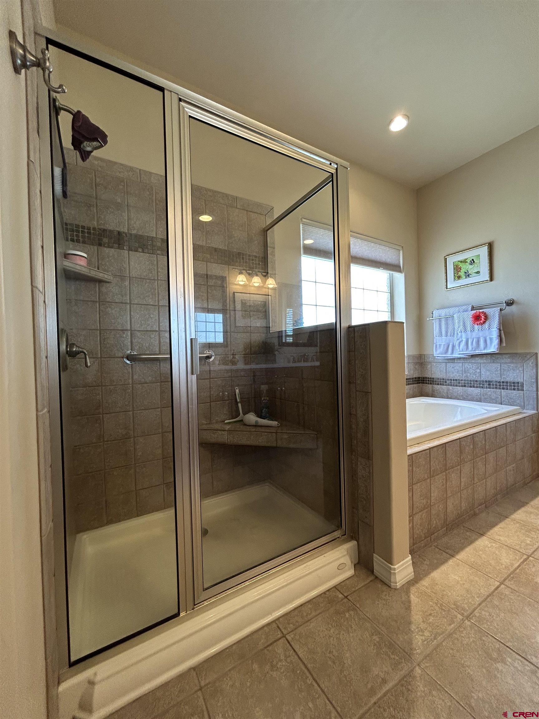 850 Southeast Pinyon Street Cedaredge, CO 81413 - Photo 19 of 45 a bathroom with a glass shower door