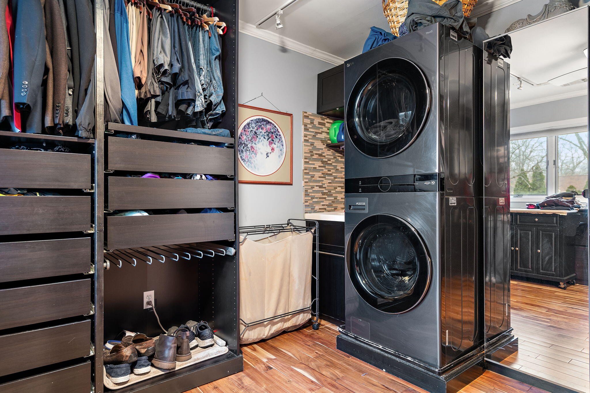 733 South Indiana Avenue Griffith, IN 46319 - Photo 26 of 48 a view of a storage and utility room with racks on the wall