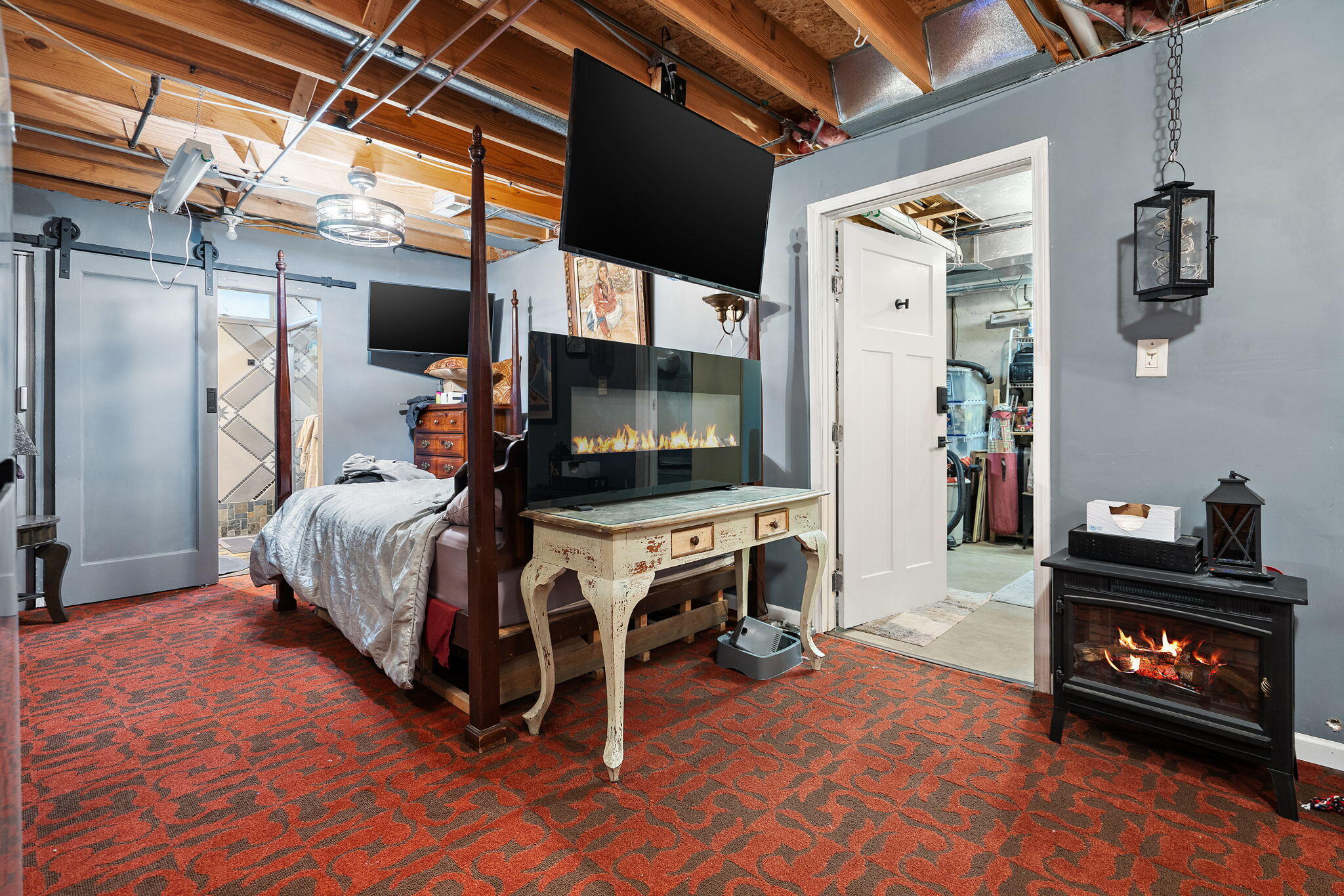 733 South Indiana Avenue Griffith, IN 46319 - Photo 35 of 48 a bedroom with bed and flat screen tv