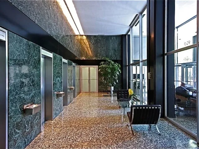 a view of a building from a window